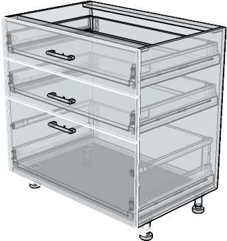 X-ray view of a cabinet module